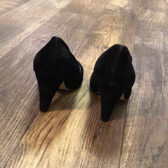 MADDEN GIRL SIZE 7.5 BLACK HEELS ZIPPER DETAIL - Picture 5 of 7